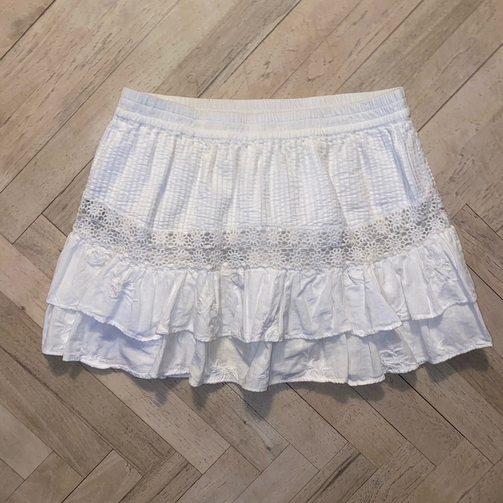Love Shack Fancy White Mini Skirt